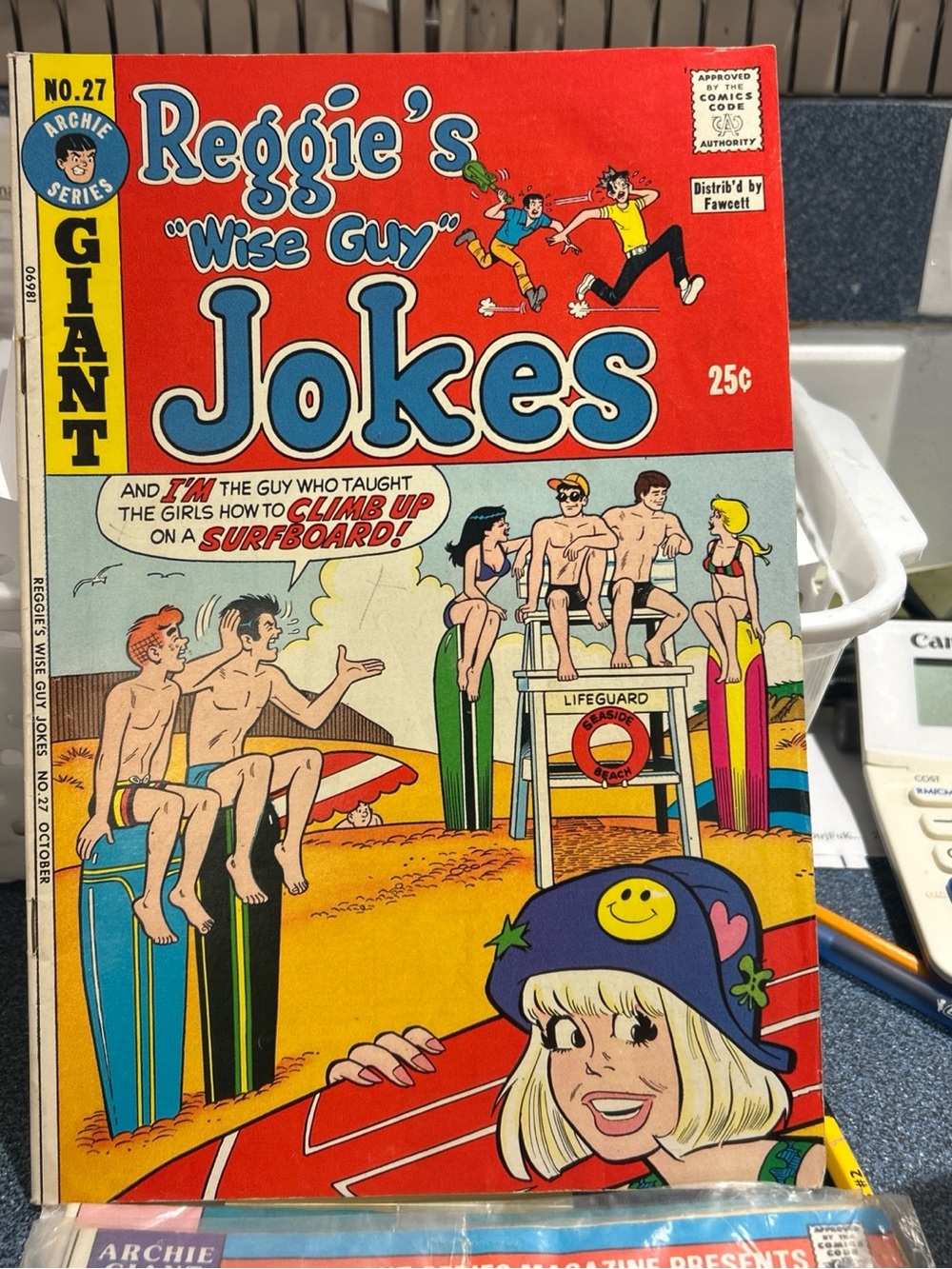 Reggie’s "Wise Guy" Jokes Comic #27- Bright Red & Yellow Cover